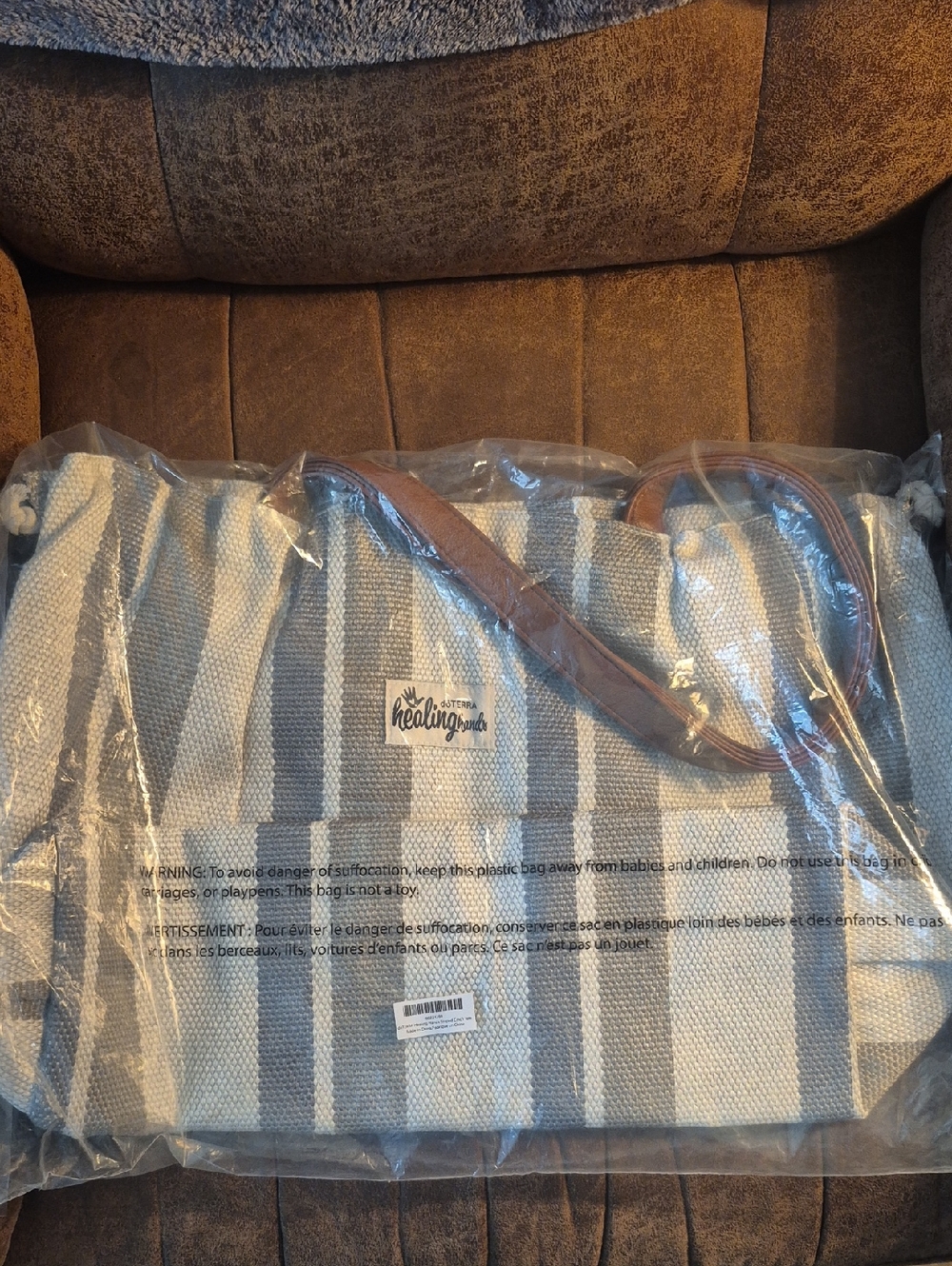 doTERRA Healing Hands  Stripped Cinch Tote/Beach Bag